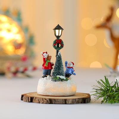Lush Living Finds Christmas Country Scene Table Decoration, Cute Christmas Statue With Led Lights, Cute Interior Christmas Decoration Gift light C Style