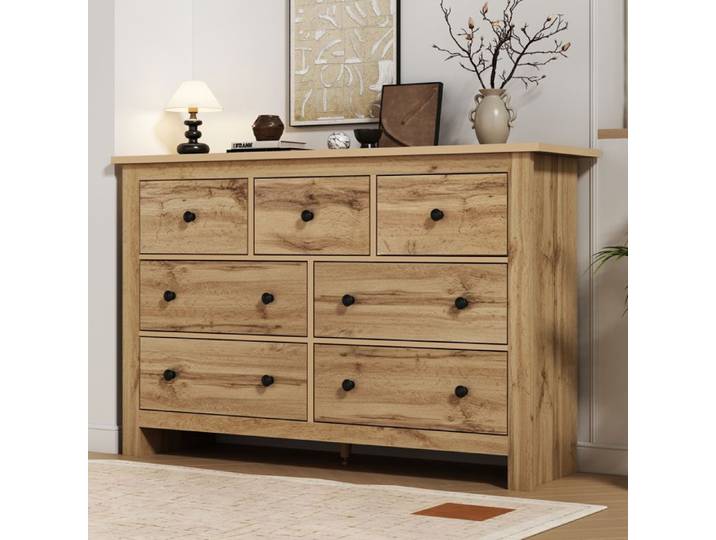 Buffet - Buffet Moderne avec Tiroirs Fonctionnels Commode pour Cuisine et Salon Panneau de Particules Couleur Bois - 152x40x89 cm