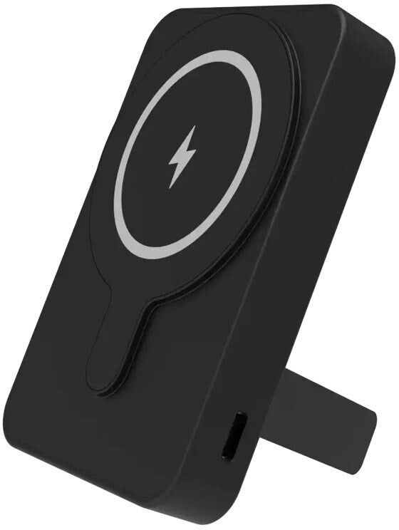 Denver Magnetisk PowerBank m. Kickstand - MagSafe Kompatibel - 5000 mAh - Sort