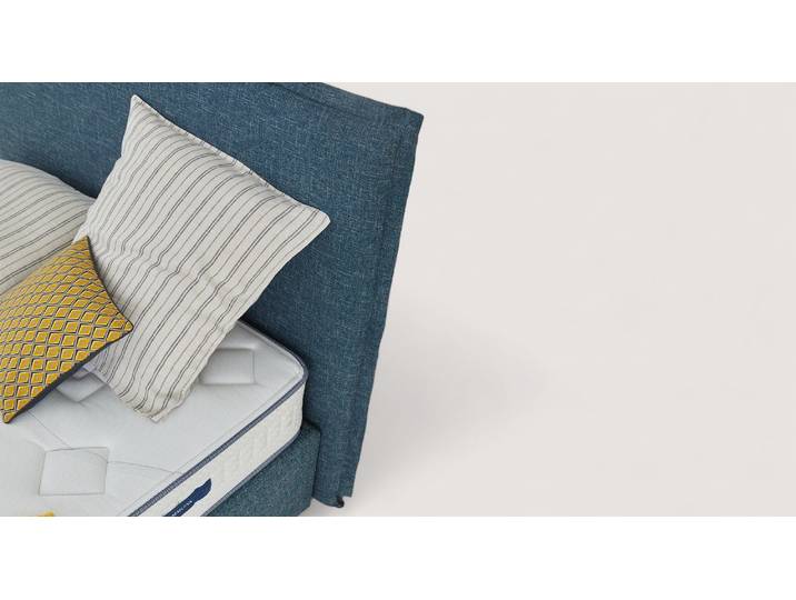 Tête de lit TRAVIS - Tissu Bleu - L108 x H130cm
