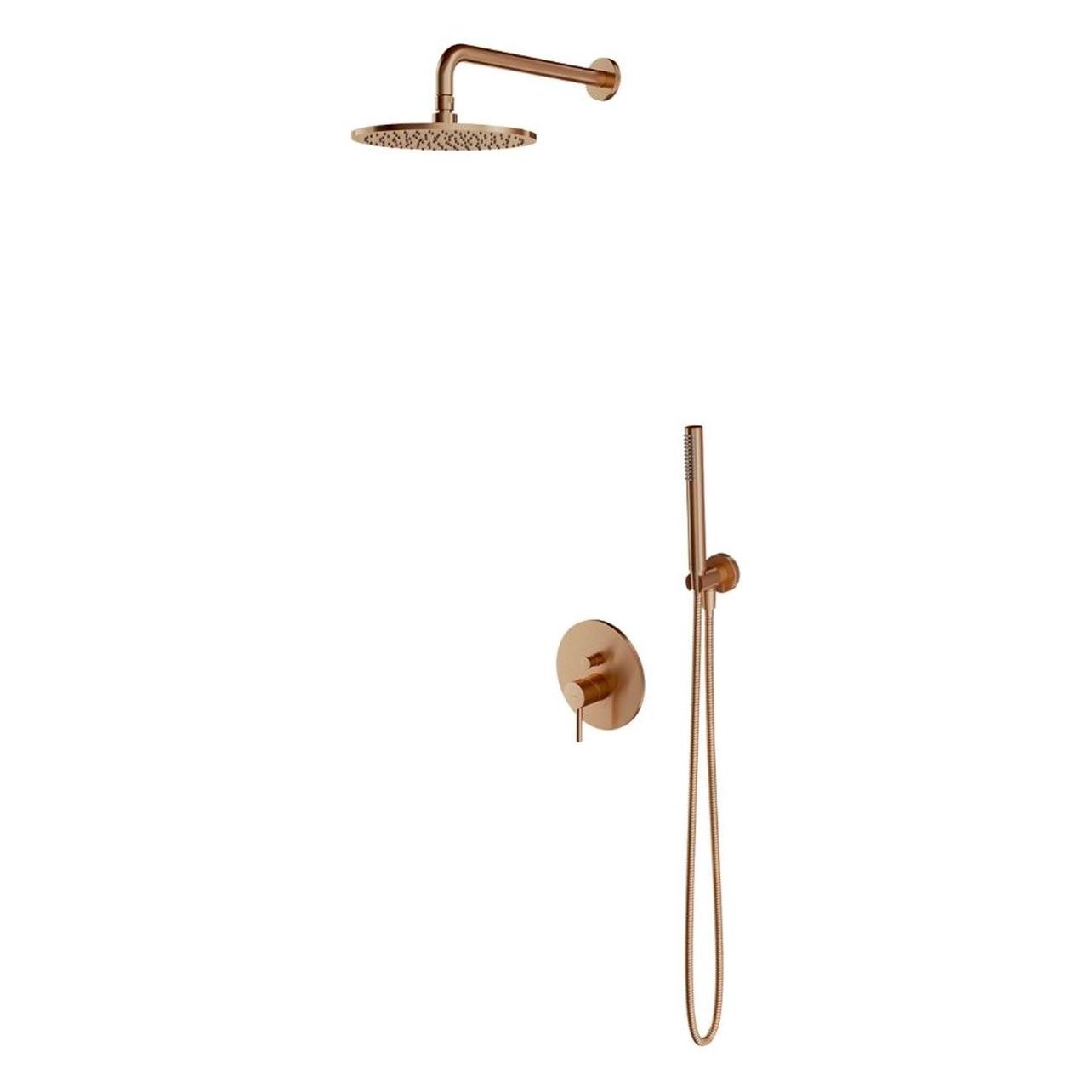 Omnires y - doucheset met inbouwkraan, met inbouwdeel, diameter 25 cm, geborsteld koper (58090309)