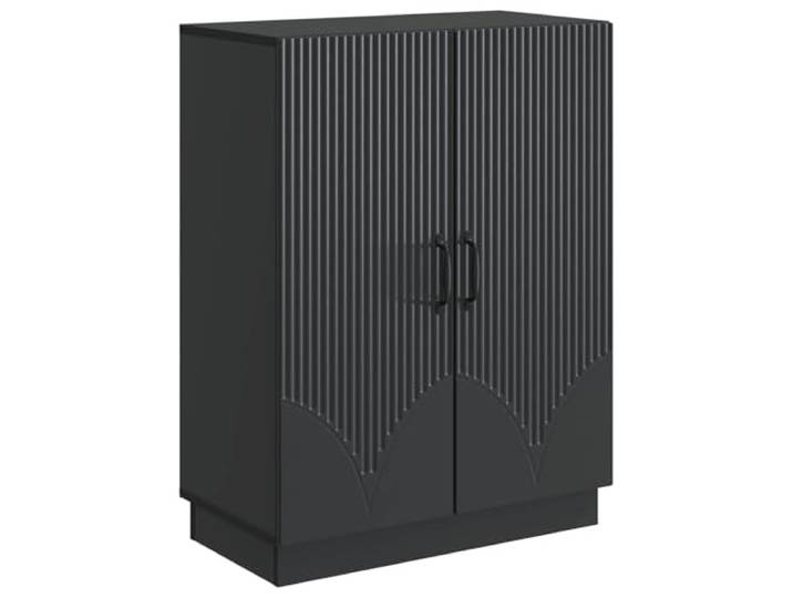KPOTUERTU Sideboard Schwarz 66 x 34,5 x 87 cm Holzwerkstoff Schubladen, Regale, Fächer, Buffet-Nutzung, Esszimmer, Küche, Wohnzimmer, feuchtes Tuch