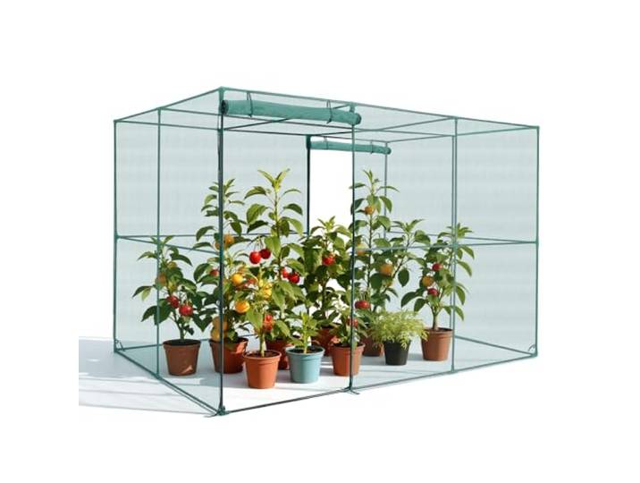 VEVOR Cage à Culture Jardin 2\,9x1\,94x1\,94 m Cage à Plantes avec Porte Zippée pour Tomates\, Filet Anti Oiseaux Résistant au Vent Filet de Protection de Plantes Couverture de Potager Surélevé Extérieur
