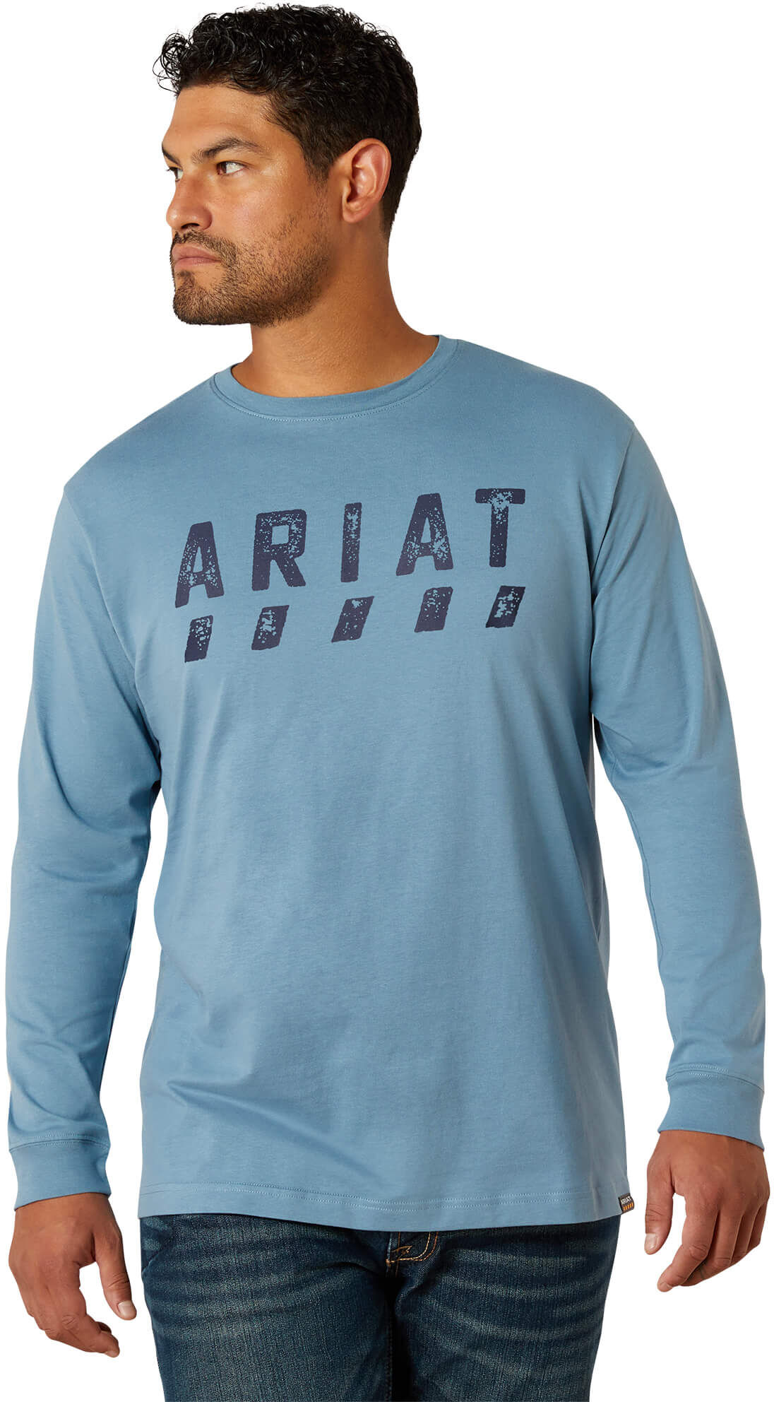 Men's Rebar Cotton Strong Logo T-Shirt in Bluestone, Size: XL by Ariat