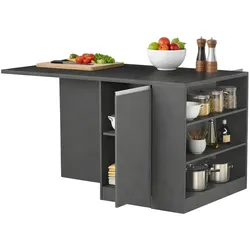 Dmora Abern - Kücheninsel, 160x90x90h cm Anthrazit, Modular Made in Italy