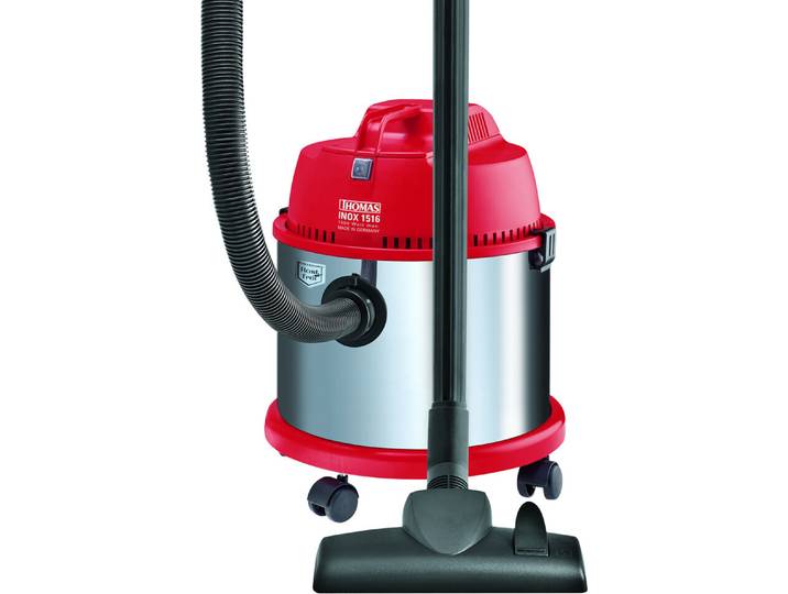 THOMAS Nass-Trockensauger\,1500W\,16L\,rot-silber INOX 1516