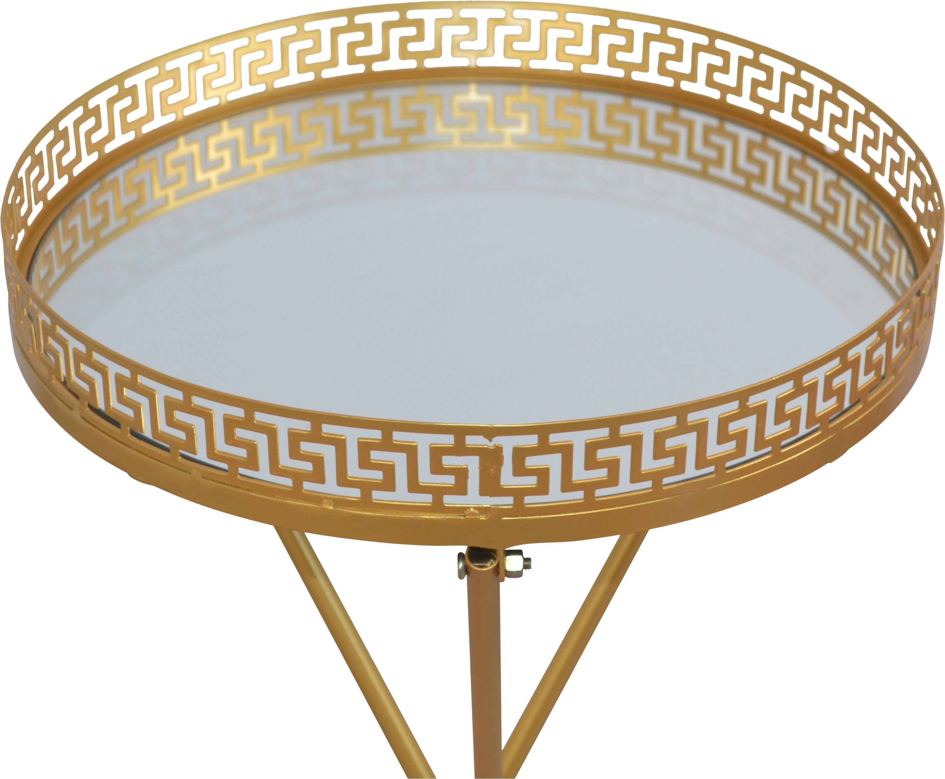 Beistelltisch, gold (goldfarben, goldfarben, spiegelglas), B:40cm H:71cm T:40cm, HOFMANN LIVING AND MORE, Tische, Beistelltisch, Sicherheits-Spiegelgalsplatte goldfarben, goldfarben, spiegelglas B/H/T: 40cm x 71cm x 40cm, Ornament Mäander