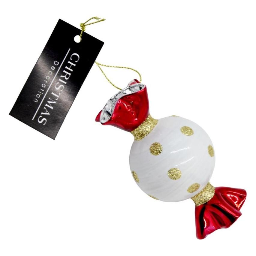 Koopman Bombka Formówka Szklana Cukierek 10cm Kropki (74640157)