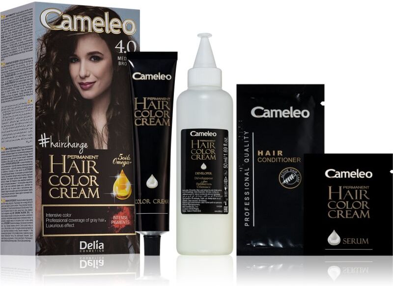 Delia Cosmetics Cameleo Omega coloration cheveux permanente teinte 4.0 Medium Brown 1 pcs