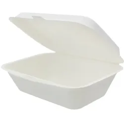 MONOUSO - Menübox Zuckerrohr Weiß 18x12,5x7cm (600 Stück)