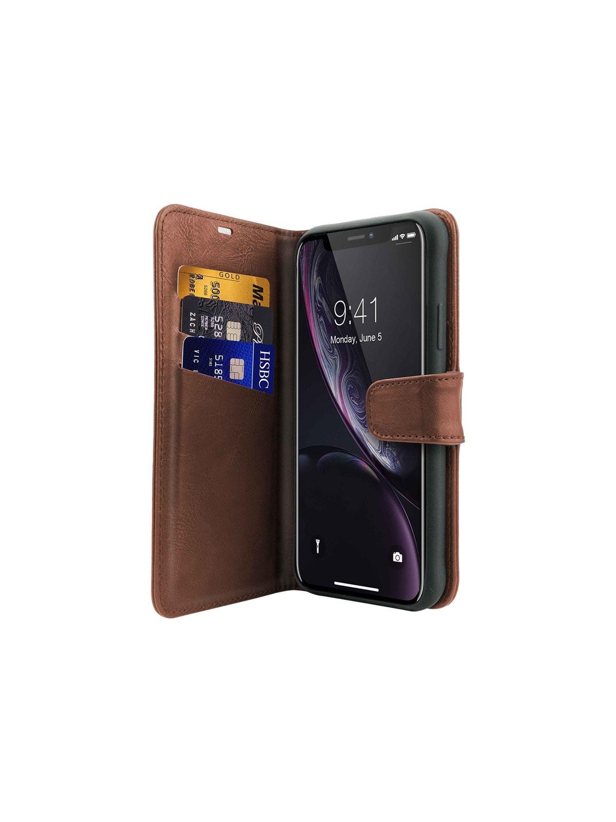 ITSKINS BOOK cover for iPhone XR. Brown