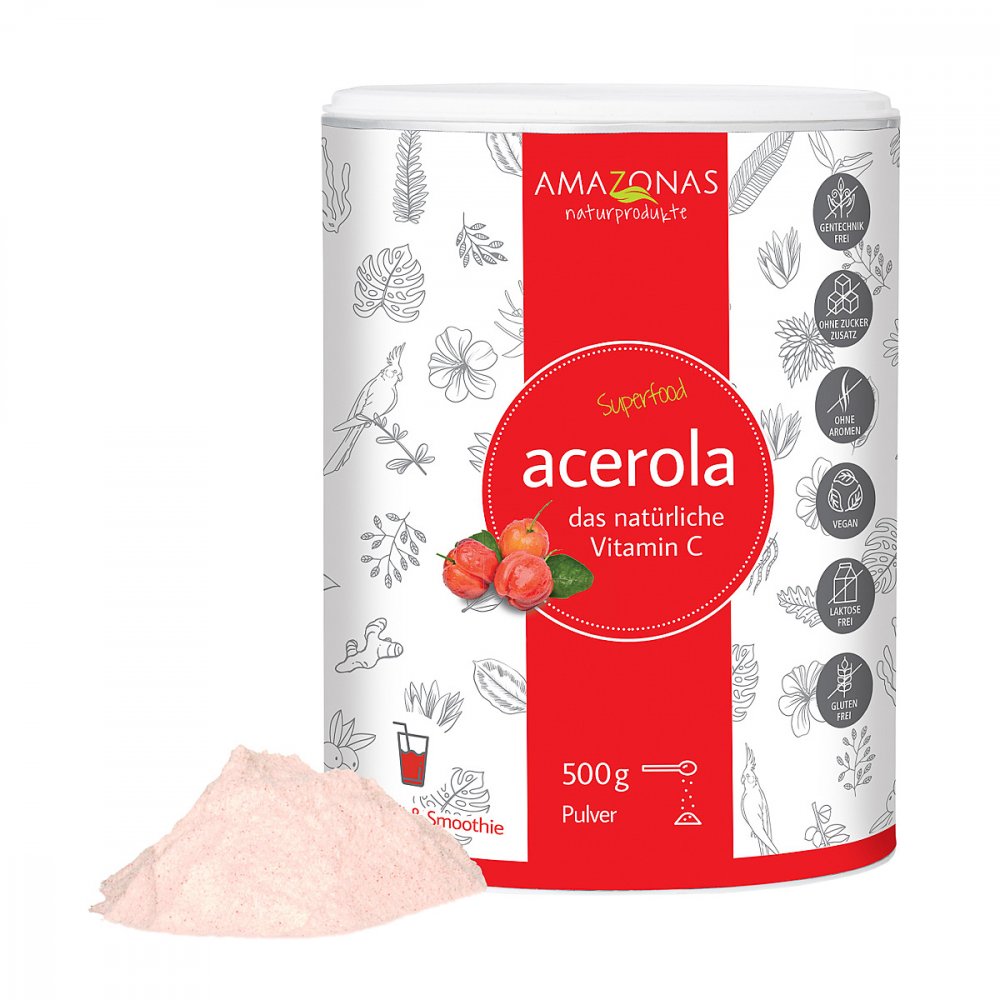 AMAZONAS Naturprodukte Handels GmbH Acerola 100% natürliches Vitamin C Pulver 01974508