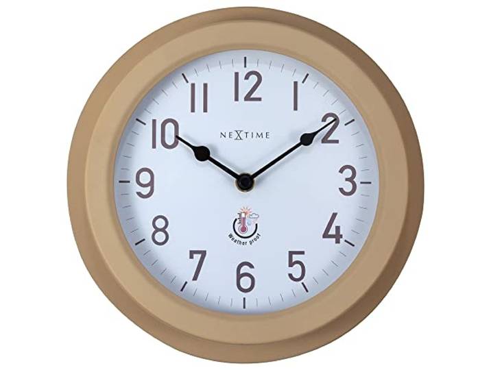 NeXtime 4301BR Wanduhr, Metall, Braun, 22cm