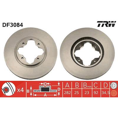 Trw Bremsscheibe [Hersteller-Nr. DF3084] für Honda