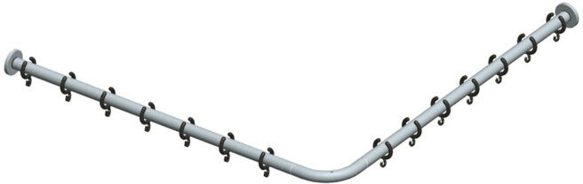Keuco Ensemble tringle rideau de douche Plan Alu si-elox, pour douche d'angle 120x120 cm (14939171200)