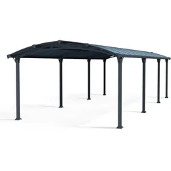 Canopia Arcadia Carport aus Aluminium 3,6 x 8,6 m in Grau