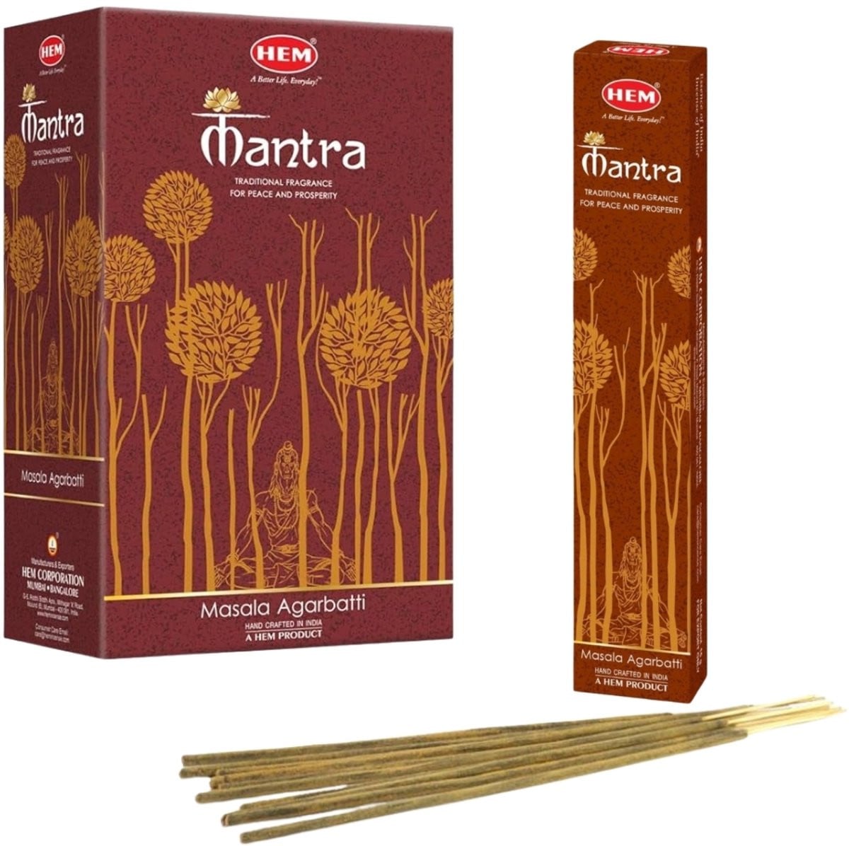 Hem Masala Mantra Wierook Stokjes - 12 x 15 gram