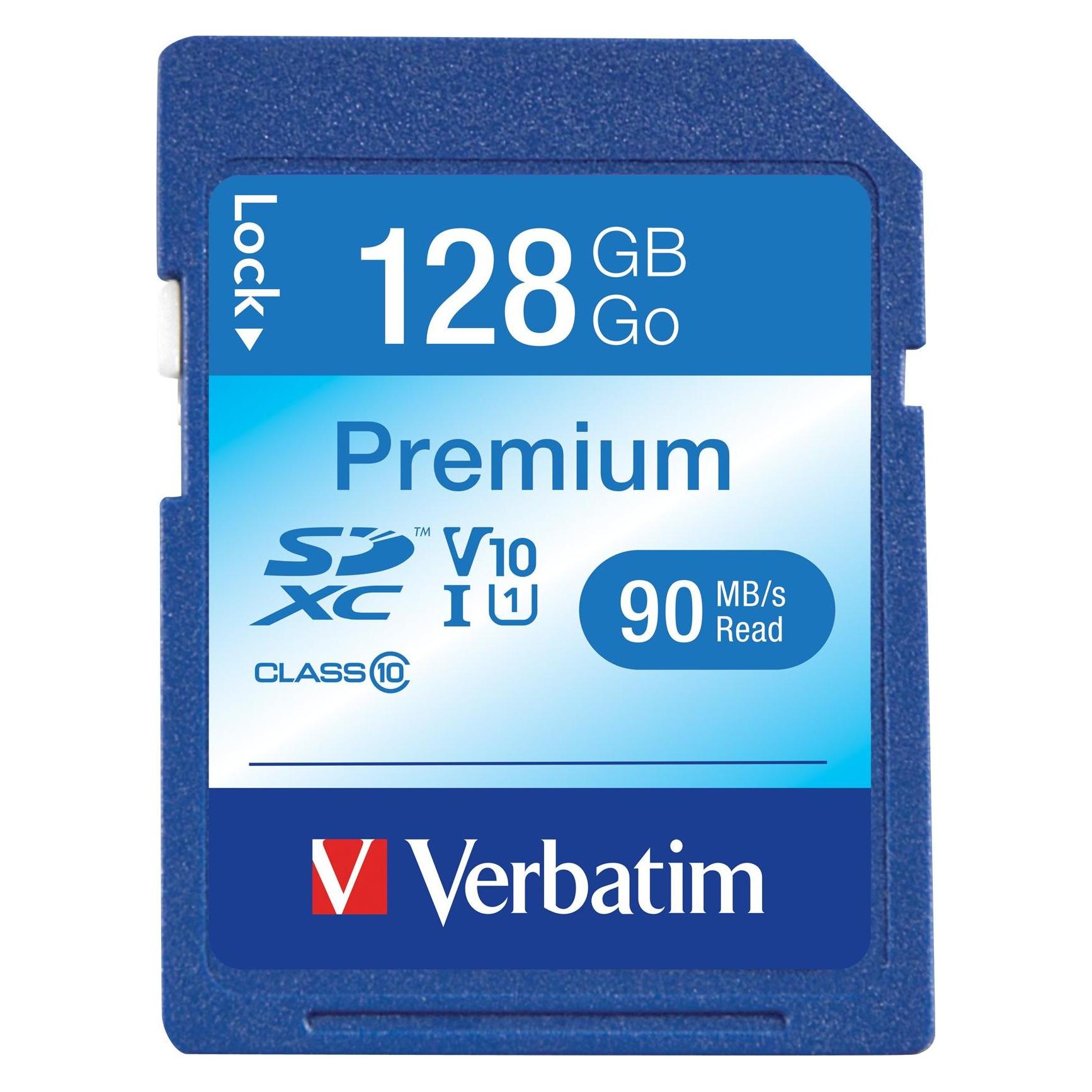 Verbatim SDXC Card Class 10 Premium (128 GB, SDXC, U1, UHS-I) (44025)