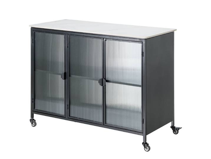 Rollbare Kücheninsel Teterton 120 x 92 x 55cm Schwarz