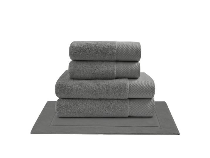 Ensemble de bain 5 pièces avec tapis anthracite