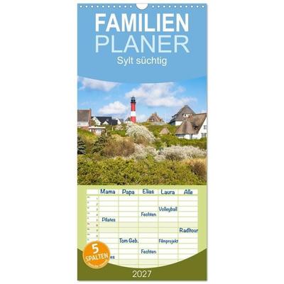 Familienplaner 2027 - Sylt süchtig mit 5 Spalten (Wandkalender, 21 x 45 cm) CALVENDO