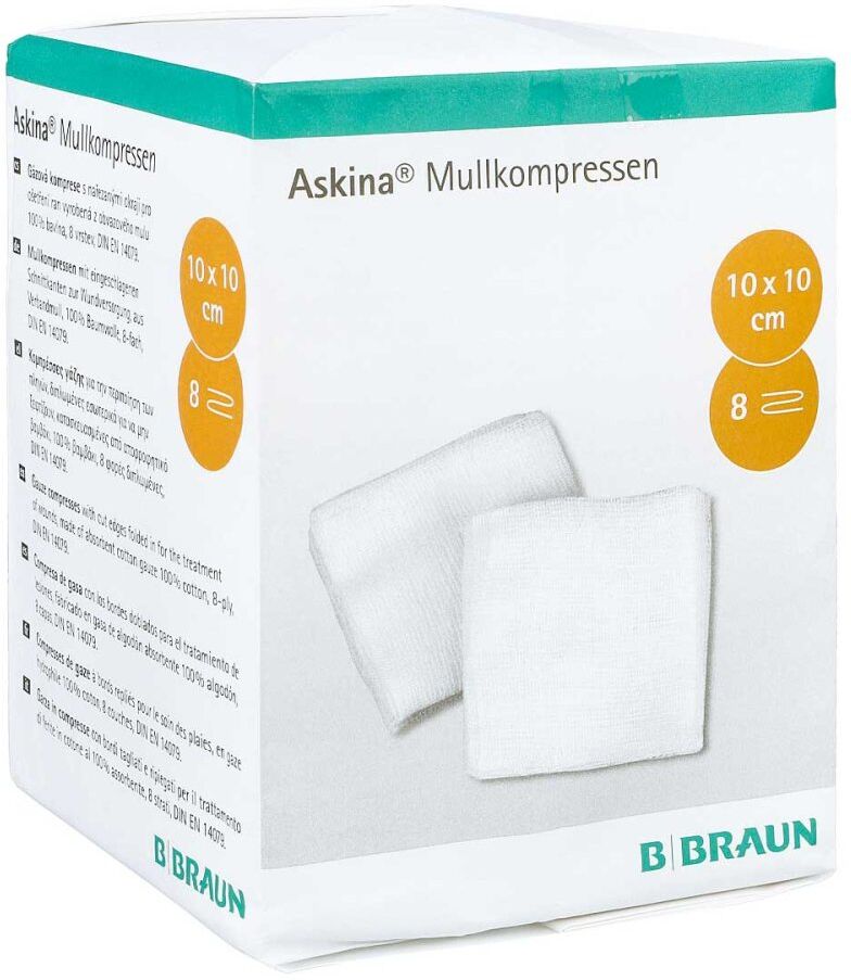 Braun Askina Mullkompressen 10x10 cm unsteril
