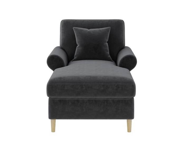 Fauteuil inclinable rembourré gris foncé 133x87x90cm - Fauteuil-lit pliant fauteuil de lecture confortable lounge velours avec pouf