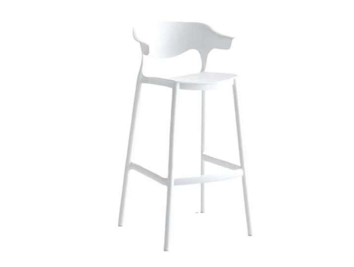 VNCdfhETs Barstuhl Barhocker Mit Rückenlehnen Stapelbare Hohe Esszimmerstühle Aus Kunststoff Barhocker(White)