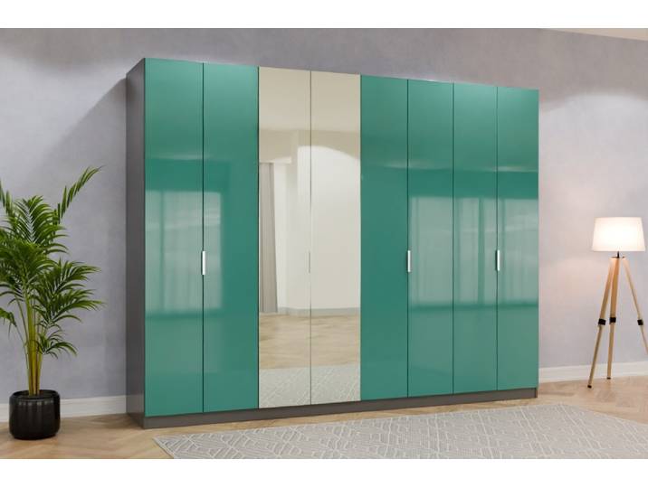 Garderobenschrank nach Maß - RAL 6033 Minttürkis - 235x300x62cm - Individuell konfigurieren