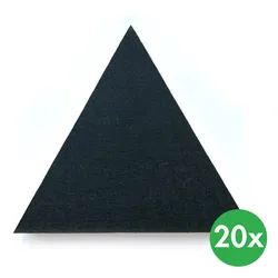 Akustikplatte, Selbstklebend, Dreieck, 20x20x20 cm, 20 Stück, schwarz