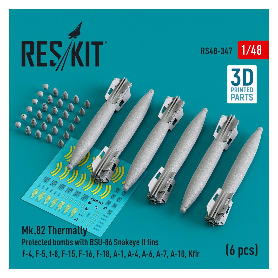ResKit Mk.82 thermally protected bombs with BSU-86 Snakeye II fins (6 pcs) (F-4, F-5, F-8, F-15, F-16, F-18 (RS48-0347)