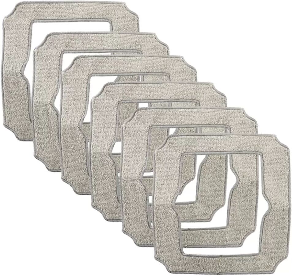 INF 6er-Pack Ersatz-Wischpads kompatibel mit Ecovacs Winbot MINI/AIR – Grau Polyester-Nylon-Faser