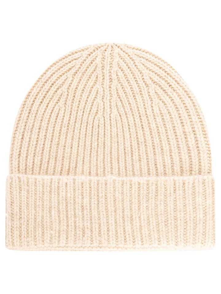 Zwillingsherz Kaschmir-Mütze in Beige - onesize
