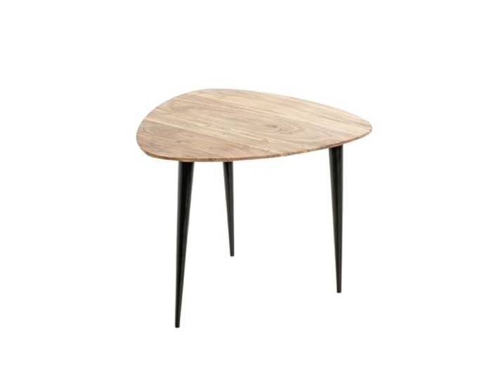 möbelando Couchtisch >52941< in akazie, schwarz, Massivholz, Metall - 55x46x55 (BxHxT)