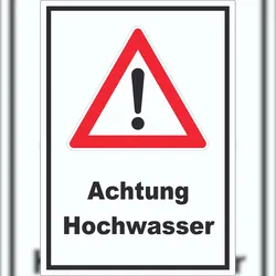 HB-Druck Achtung Hochwasser Aufkleber A3 (297x420mm)