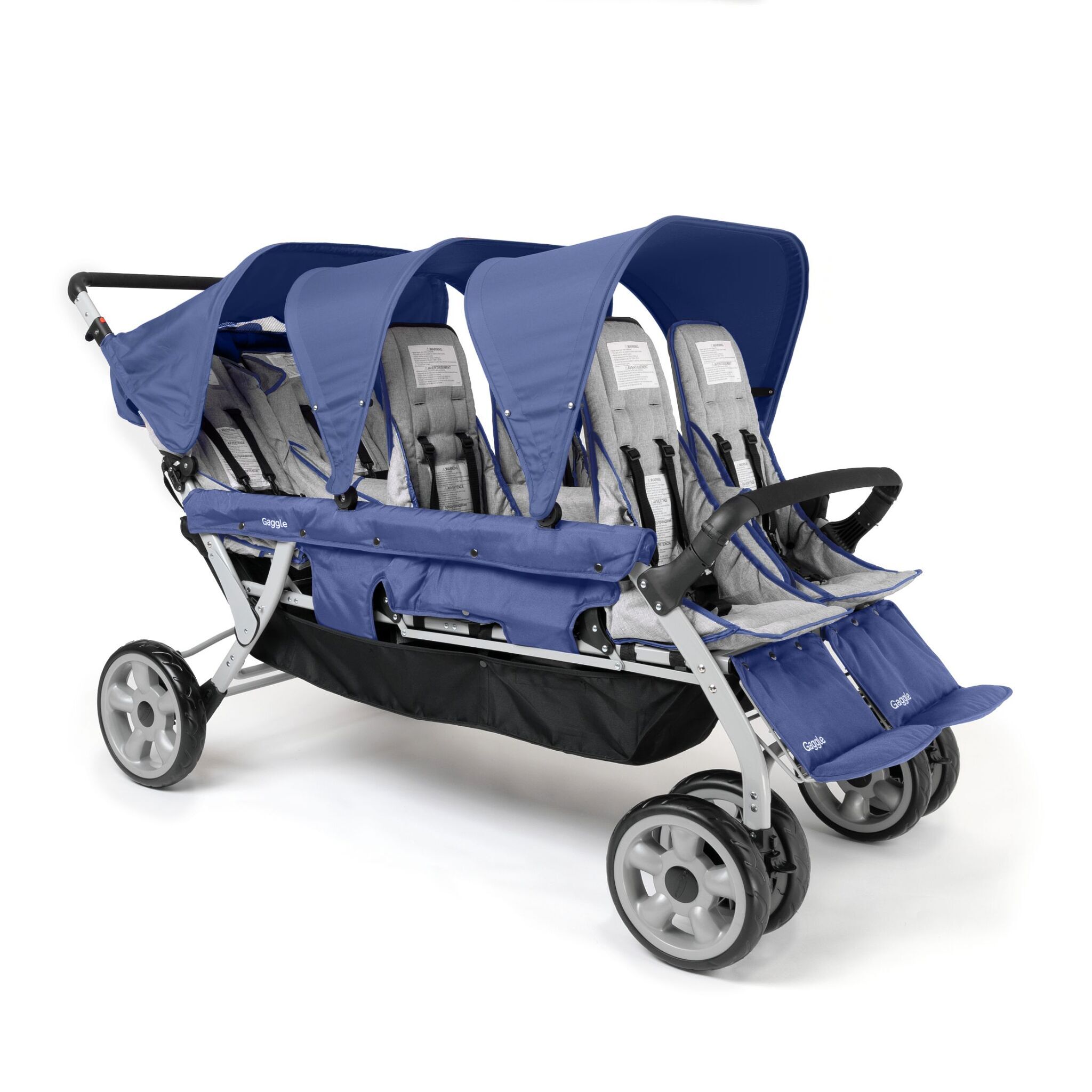GAGGLE Jamboree Kinderwagen für 6 Kinder | Buggy faltbar mit Sonnenschutz in Blau | 6er Kinderbuggy klappbar für Kinder von 6 Monaten bis 4 Jahre
