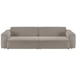 KAWOLA Sofa SAMU 2-Sitzer Feincord grau