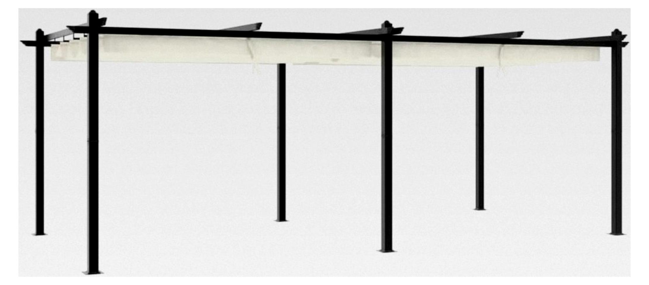 Gartenpavillon mit ausziehbarem Dach, Sonnenschutz für Terrasse und Garten, Creme 3x6m Aluminium