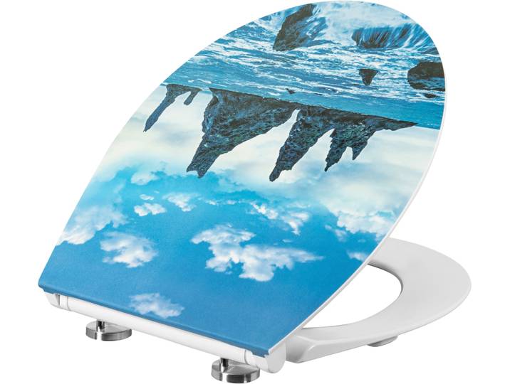 WC-Sitz CORNAT Kliff Duroplast WC Sitz , blau (dekor), B:37cm L:44,5cm, Duroplast, WC-Sitze, WC-Sitz
