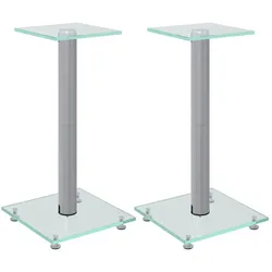 vidaXL Valmenen (Ständer), Lautsprecher Ständer + Wandmontage, Silber