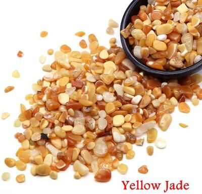 Uplift Picks Natural Agate Crystal Chips Stone Gravel For Aquarium Decor And Crafts yellow Jade 50g