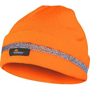 Triuso Wintermütze Warnschutzmütze, signalorange, Strickmütze, Unisex, Universalgröße
