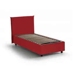 Shana - Einzelbett, Rot, Abziehbar Made in Italy