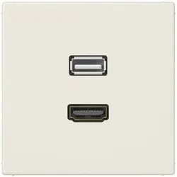 Jung MALS1163 HDMI / USB 2.0, Thermoplast, Serie LS, weiß (ivory) MA LS 1163