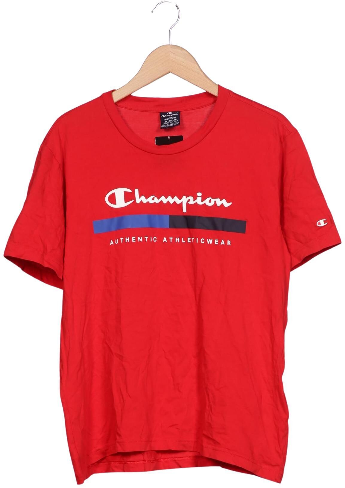 Champion Herren T-Shirt, Rot, Gr. M, Baumwolle - Second Hand