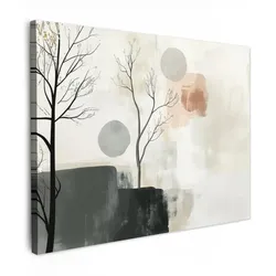 LEINWANDBILD Wabi sabi - Beige - Pflanze Wandbilder 80x60 cm
