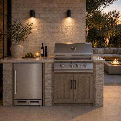 Yeego 23.4 Inch 145 Cans Outdoor/ Indoor Beverage Refrigerator, Built In/ Freestanding Beverage Cooler/ Fridge