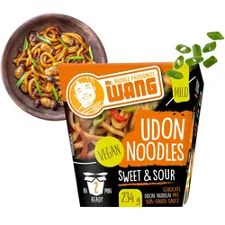 MR WANG Udon-Nudel-Bowl mit Süss Sauer Sauce 4 x 234g Box