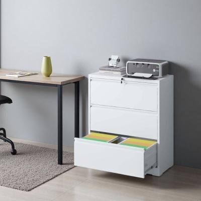 VIVIADORE Drawer Metal Lateral File Cabinet with Lock,Full Extension Ball Bearing Drawers for Legal Letter A4 & F4 Hanging Files