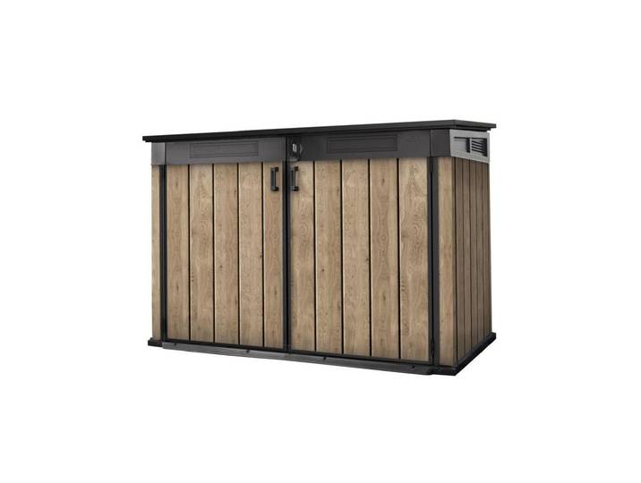 Aufbewahrungsbox KETER Shed – Ashwood 190.5 x 109.3 x 132.5 cm , grau (anthrazit), B:109,3cm H:132,5cm T:190,5cm, Aufbewahrungsboxen, Aufbewahrungsbox
